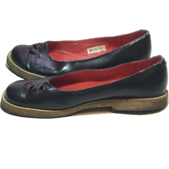 Jackie Black Leather Crepe Sole Shoes Size 39 - Picture 4 of 8